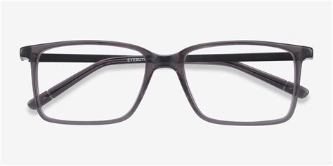 haptic rectangle gray full rim eyeglasses eyebuydirect