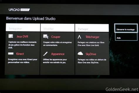 Xbox One Capture Vidéos Et Upload Studio Goldengeek