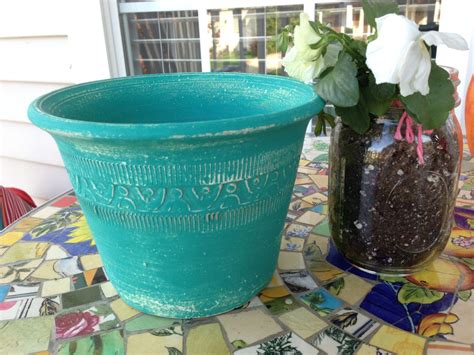 Teal Flower Pot Clay Garden Turquoise Planter Etsy Flower Pots