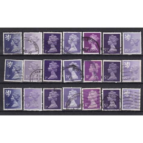 Purple Stamps British Postage Stamps 21 Vintage Stamps Etsy Uk