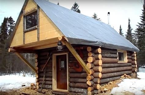 At this point, the project is going to start looking like an actual house. This Guy Built an Impressive Log Cabin for Only $500