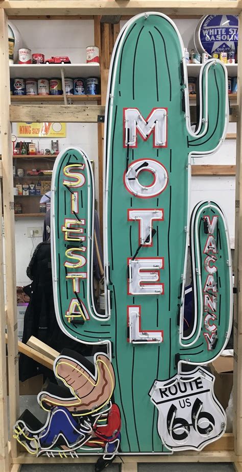 Neon Signs Route 66 Animated Neon Sign Route 66 Siesta Motel Neon