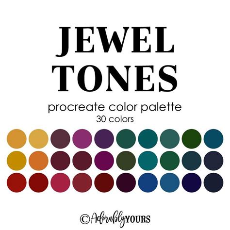 Jewel Tones Color Palette Procreate Palette Procreate Etsy In 2020