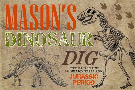 Printable Dinosaur Poster Diy 24 X 36 Size Backdrop Sign Etsy