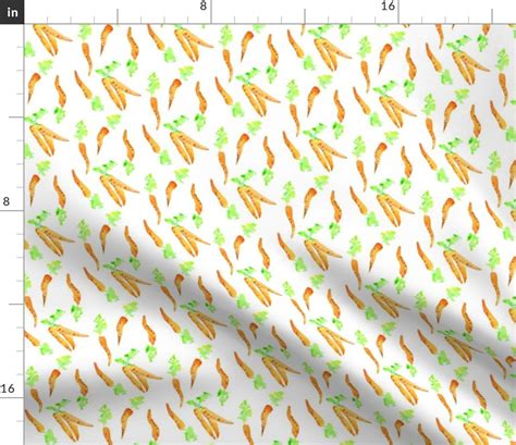 Watercolor Carrot Fabric Carrots By Erinanne Carrots Etsy