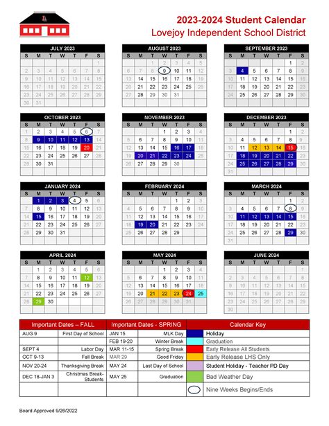 Calendars Quick Links Lovejoy Independent School District