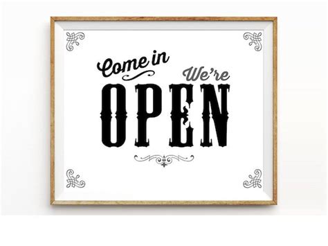 Come In We Are Open Sign Printable Instant Download Business