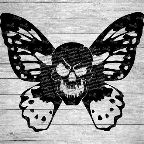 Butterfly Skull Svgeps And Png Files Digital Download Files For Cricut