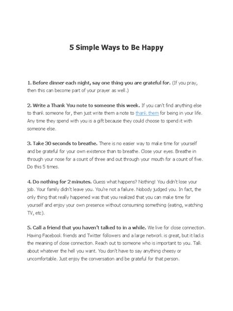5 Simple Ways To Be Happy Pdf