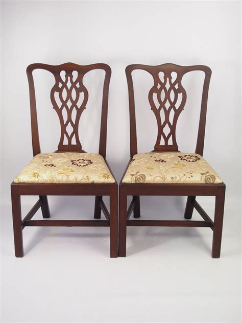 Chippendale, various styles of furniture fashionable in the third quarter of the 18th century and named after the english cabinetmaker thomas chippendale. Pair Edwardian Mahogany Chippendale Chairs