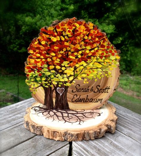 Ooak White Birch Trees With Autumn Colors Fall Wedding Cake Etsy