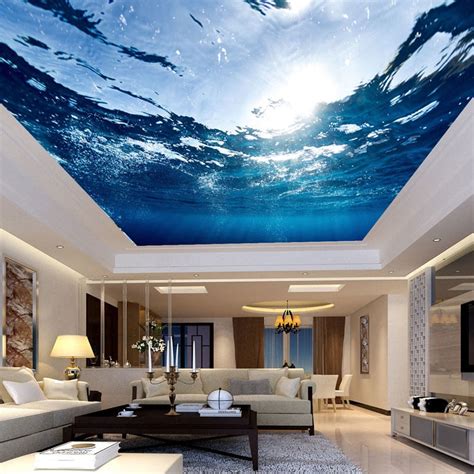 Custom Size Mural Wallpaper Underwater World Ceiling Mural Bvm Home