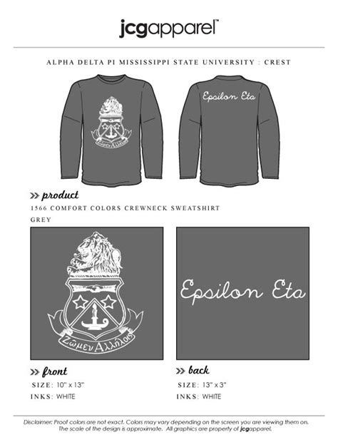 Alphadeltapi Crest Grey Sweatshirt Crew Neck Sweatshirt Alpha Delta