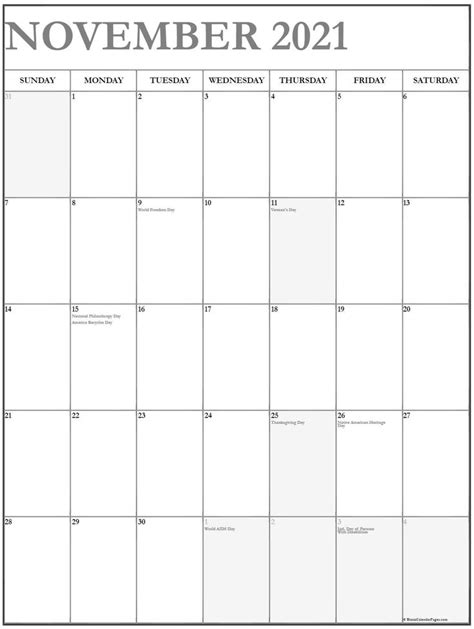 Blank Calendar November 2021 Printable Calendar Printables 2021