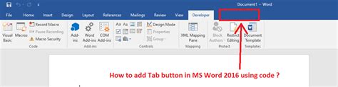 How To Add Tab Button In Ms Word 2016 Using Office App Microsoft
