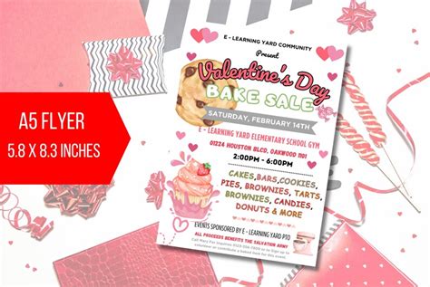 Editable Valentines Day Bake Sale Flyer Bake Sale Event Etsy