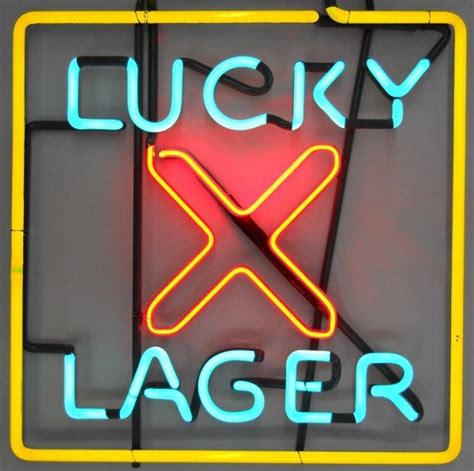 121 Lucky Lager Beer X Neon Sign Lot 121