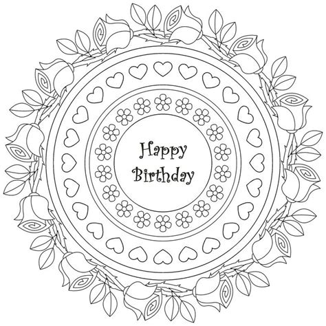 With lots of funny gift ideas and also messages for putting in the birthday card too. Mandala Happy Birthday | Mandala coloring pages, Birthday ...
