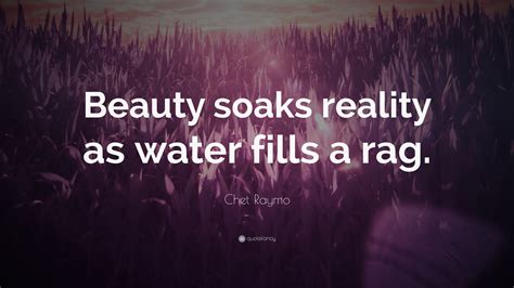 Chet Raymo Quote Beauty Soaks Reality As Water Fills A Rag