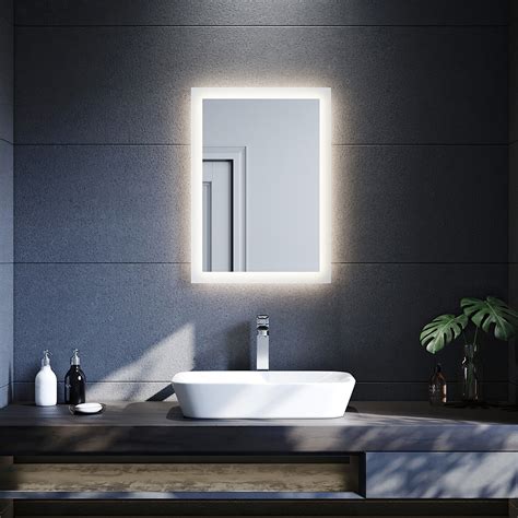 Badspiegel LED 50x70 Badezimmerspiegel LED Beleuchtung Lichtspiegel Neutralweiß | eBay