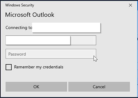 Windows Security Prompt Asking For Password For Outlook 365