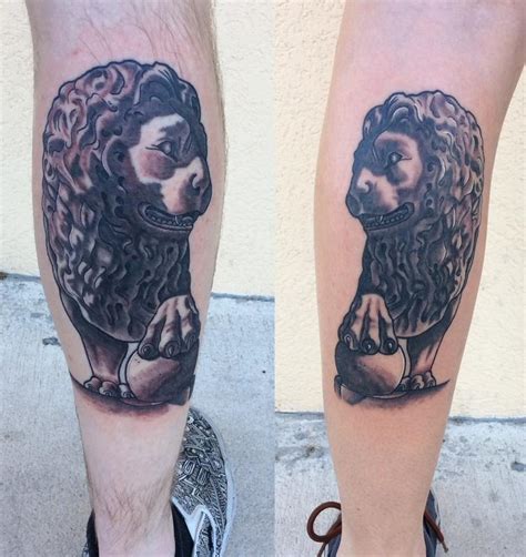 Unify Tattoo Company Tattoos Body Part Leg Bridge Of Lions Lions