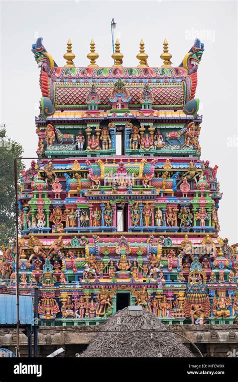 A Gopuram Or Entrance Tower At The Front Of The Karpaga Vinayagar