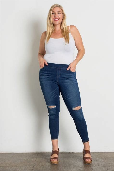 Plus Size Casual Full Length Dark Blue Jeans Dark Blue Jeans Plus Size Casual Casual
