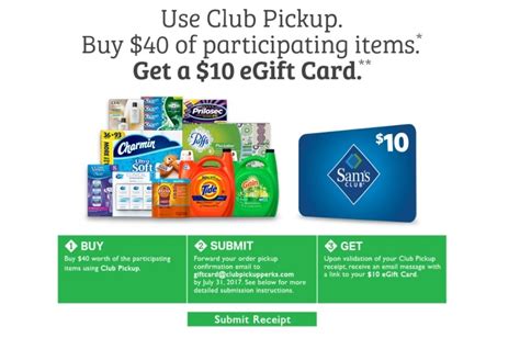 Doubles as your membership card. Sam's Club Pick Up Offer: Get $10 eGift Card For $40 Purchase