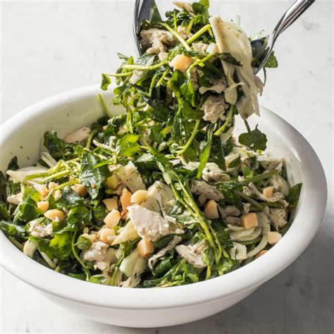Chicken Salad With Pickled Fennel Watercress And Macadamia Nuts