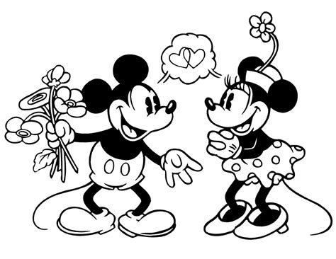 Mickey And Minnie Valentines Day Coloring Pages
