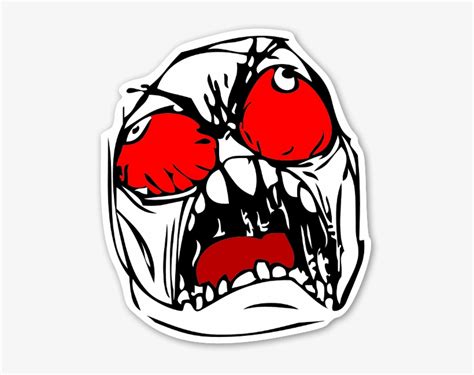 Memes Colorful Rage Face Sticker Rage Png 522x600 Png Download Pngkit