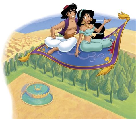 Jasmine And Aladdin Having A Romantic Magic Carpet Ride To Celebrate