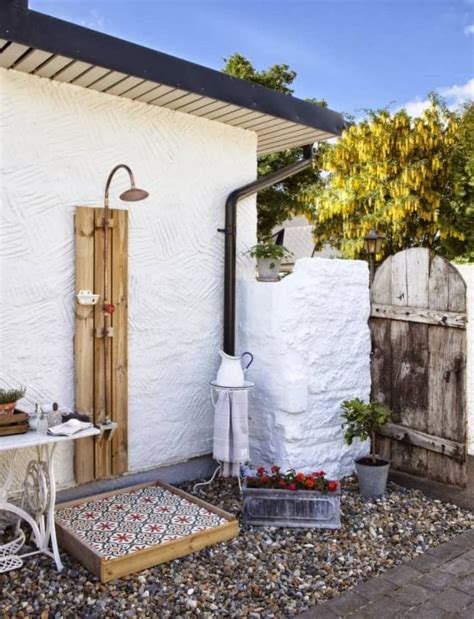 If You Love Tile Indoors Wait Until You See It Outdoors Outdoor Shower Outdoor Bath Outside