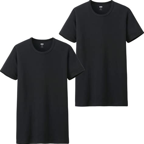 Uniqlo Men Supima Cotton Rib T Shirt 2p Short Sleeve In Black For Men Lyst