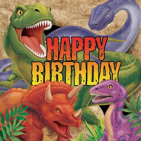 Dino Blast Luncheon Napkin 3 Ply Happy Birthday 192 Case Dino