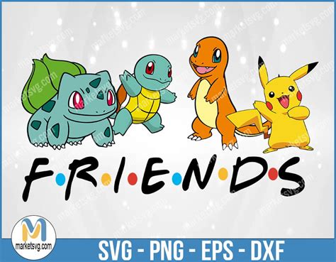 Pokemon Friends SVG, Friends SVG, Charmander SVG, Cricut, svg Files