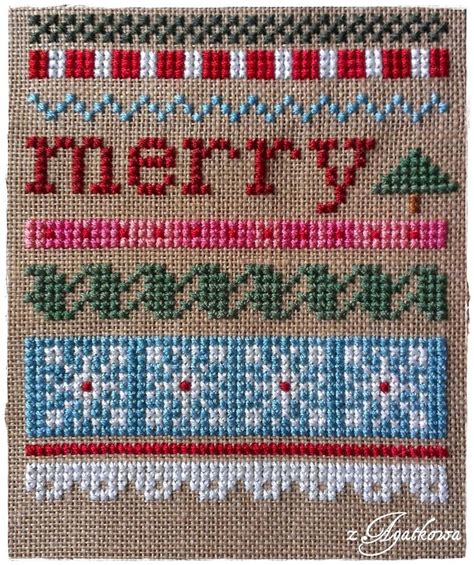 zagatkowa pracownia merry sal jingles 6 cross stitch patterns christmas christmas cross