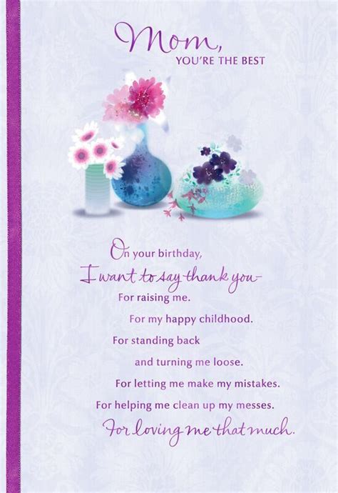 Mom Youre The Best Birthday Card Birthday Cards For Mother