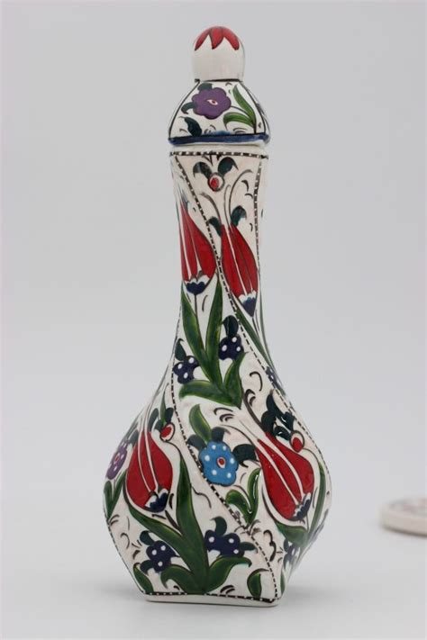 Hand Crafted 21 Cm Hand Painted Turkish Twist Vase Tulip 1 Nirvana