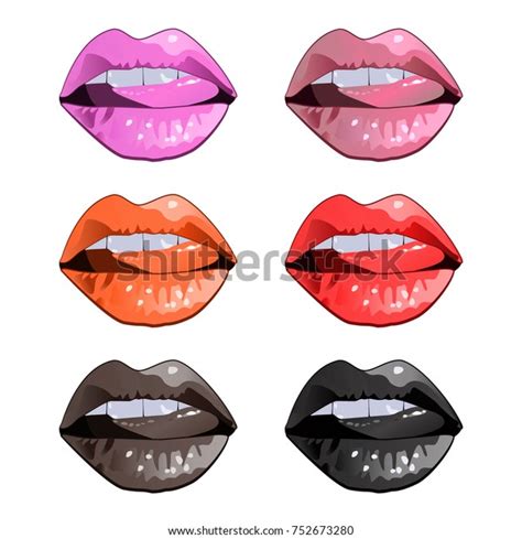 Vector Illustration Lips Tongue Isolated On Stock Vector Royalty Free