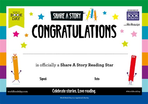Wbd19 Certificate For Reading Stars World Book Day