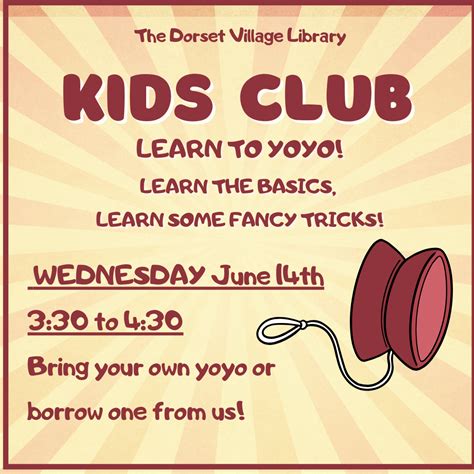 Kids Club Learn To Yo Yo Discover Dorset Vermont