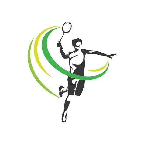 Modern Passionate Badminton Player In Action Logo Badminton Club