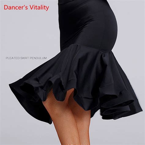 2017 New Sex Women Lady Latin Skirt Black Strapt Salsa Tango Rumba Samba Paso Ballroom Dance