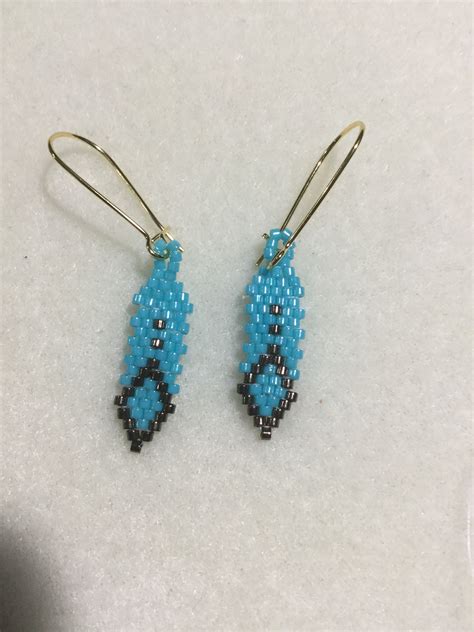 Small N Cute Brick Stitch Feathers I Made An Order Beaded Earrings