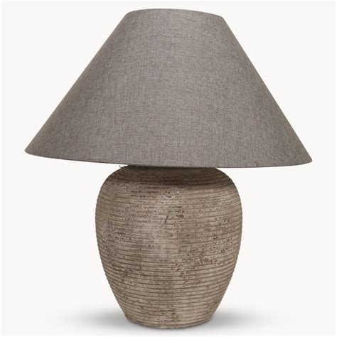 Birkdale Large Stone Lamp With Grey Shade One World