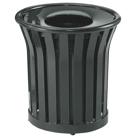 Selecting the correct waste receptacle can be a daunting task, as there are so many shapes, styles, sizes and functions. Rubbermaid FGMT22PLBK 24-gal Outdoor Decorative Trash Can - Metal, Black