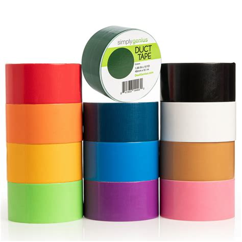 Simply Genius 12 Pack Patterned Colored Duct Tape Variety Pack Rolls