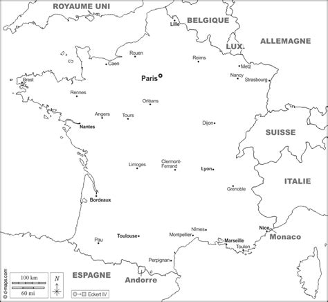 France Carte Géographique Gratuite Carte Géographique Muette Gratuite